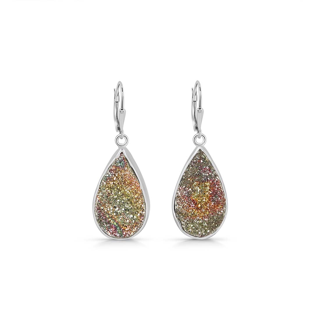 Spectropyrite Druzy Earring-(SPD-E-14.)