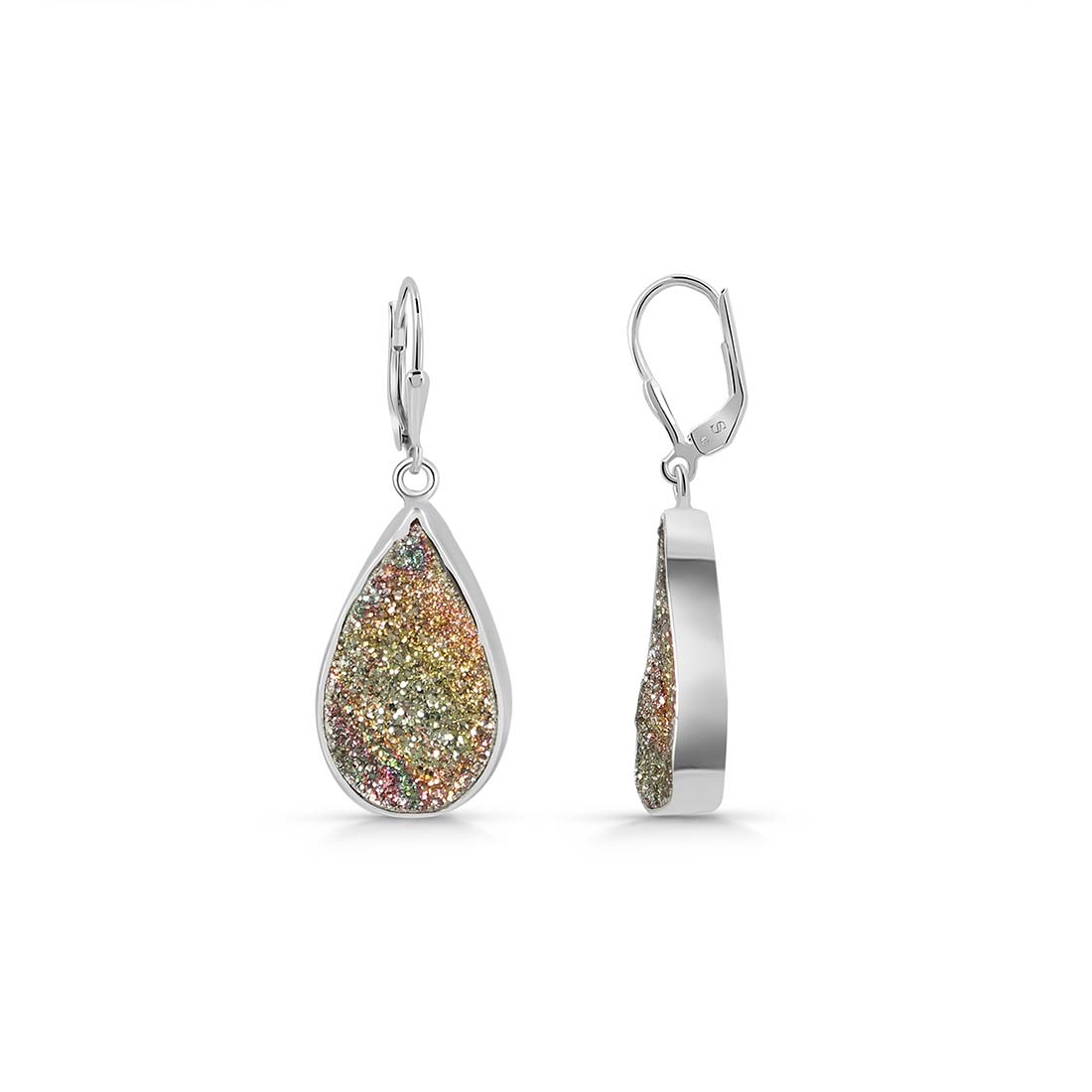 Spectropyrite Druzy Earring-(SPD-E-14.)