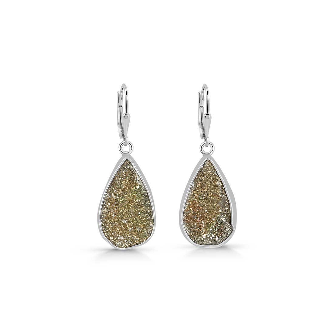 Spectropyrite Druzy Earring-(SPD-E-15.)