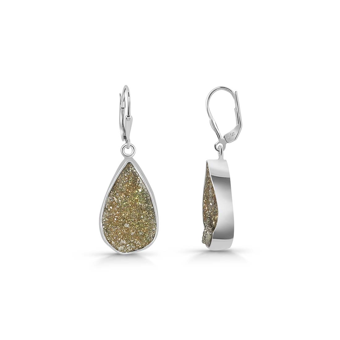 Spectropyrite Druzy Earring-(SPD-E-15.)