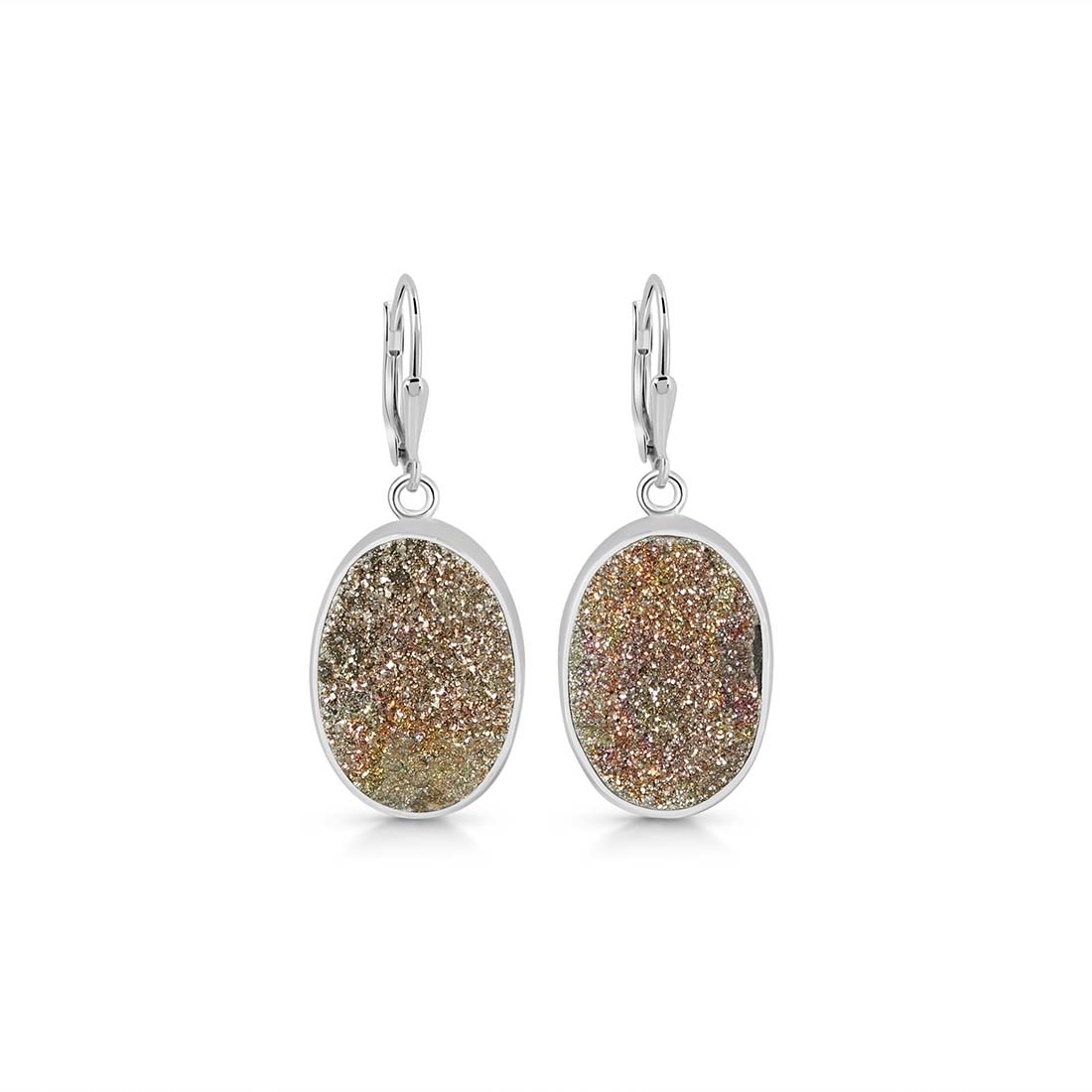 Spectropyrite Druzy Earring-(SPD-E-16.)