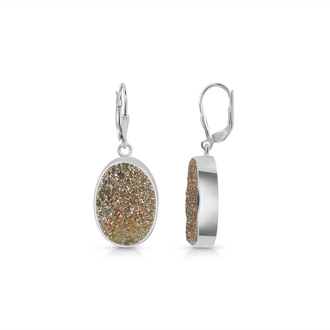 Spectropyrite Druzy Earring-(SPD-E-16.)