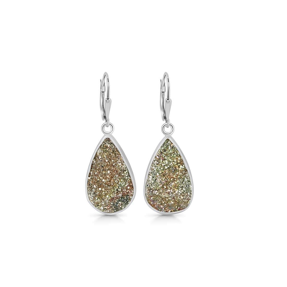 Spectropyrite Druzy Earring-(SPD-E-17.)