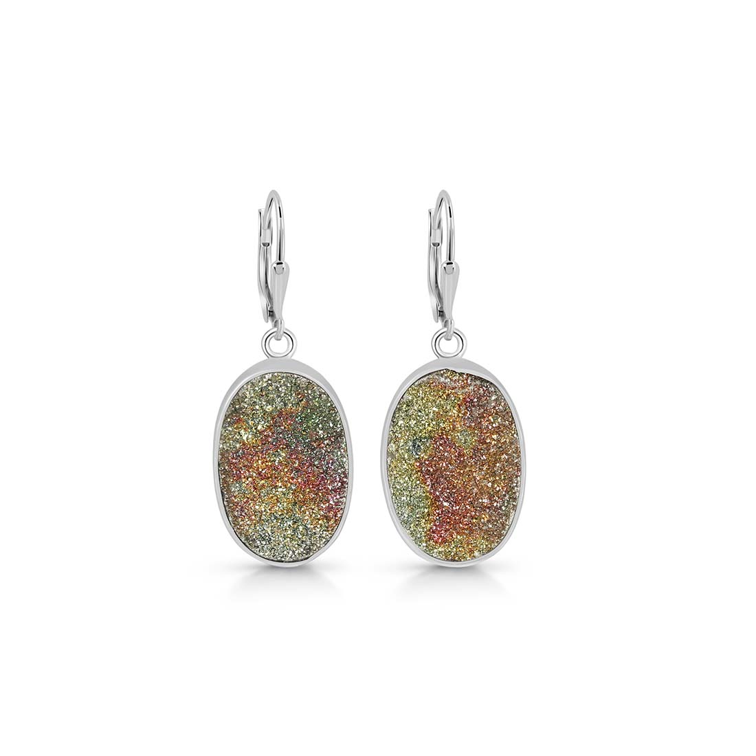 Spectropyrite Druzy Earring-(SPD-E-18.)