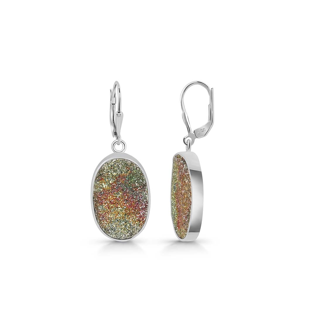 Spectropyrite Druzy Earring-(SPD-E-18.)