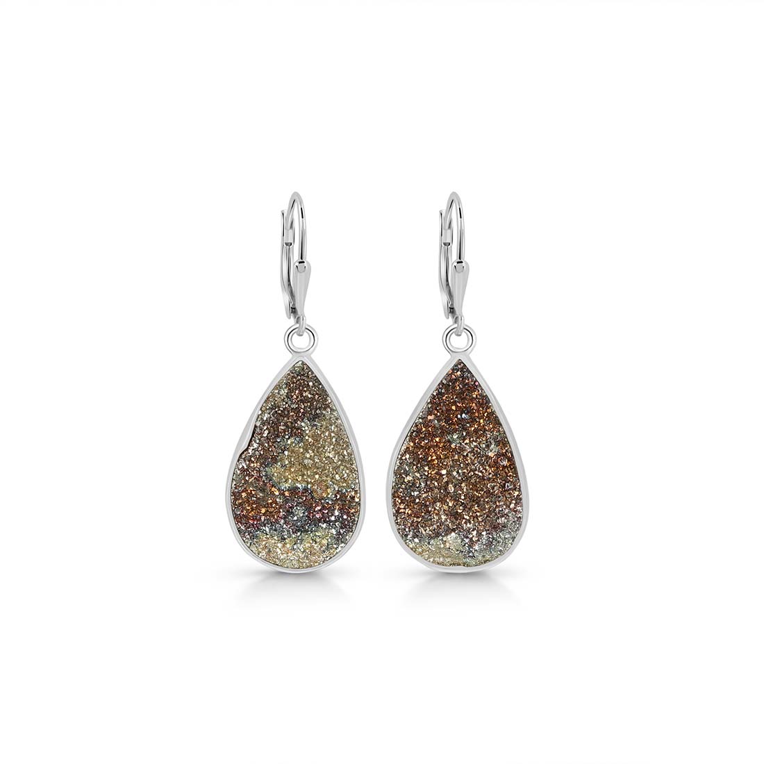 Spectropyrite Druzy Earring-(SPD-E-19.)