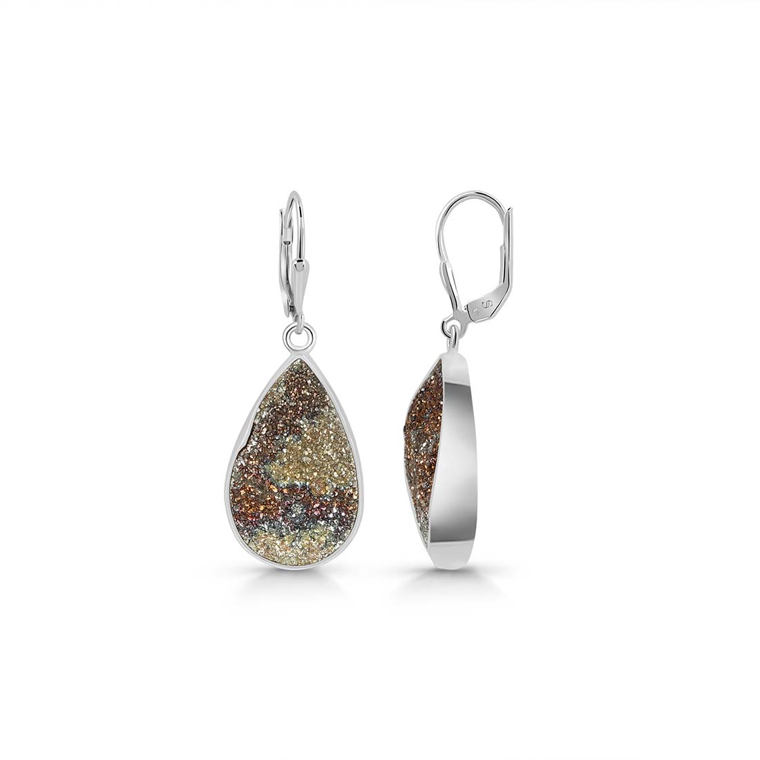 Spectropyrite Druzy Earring-(SPD-E-19.)