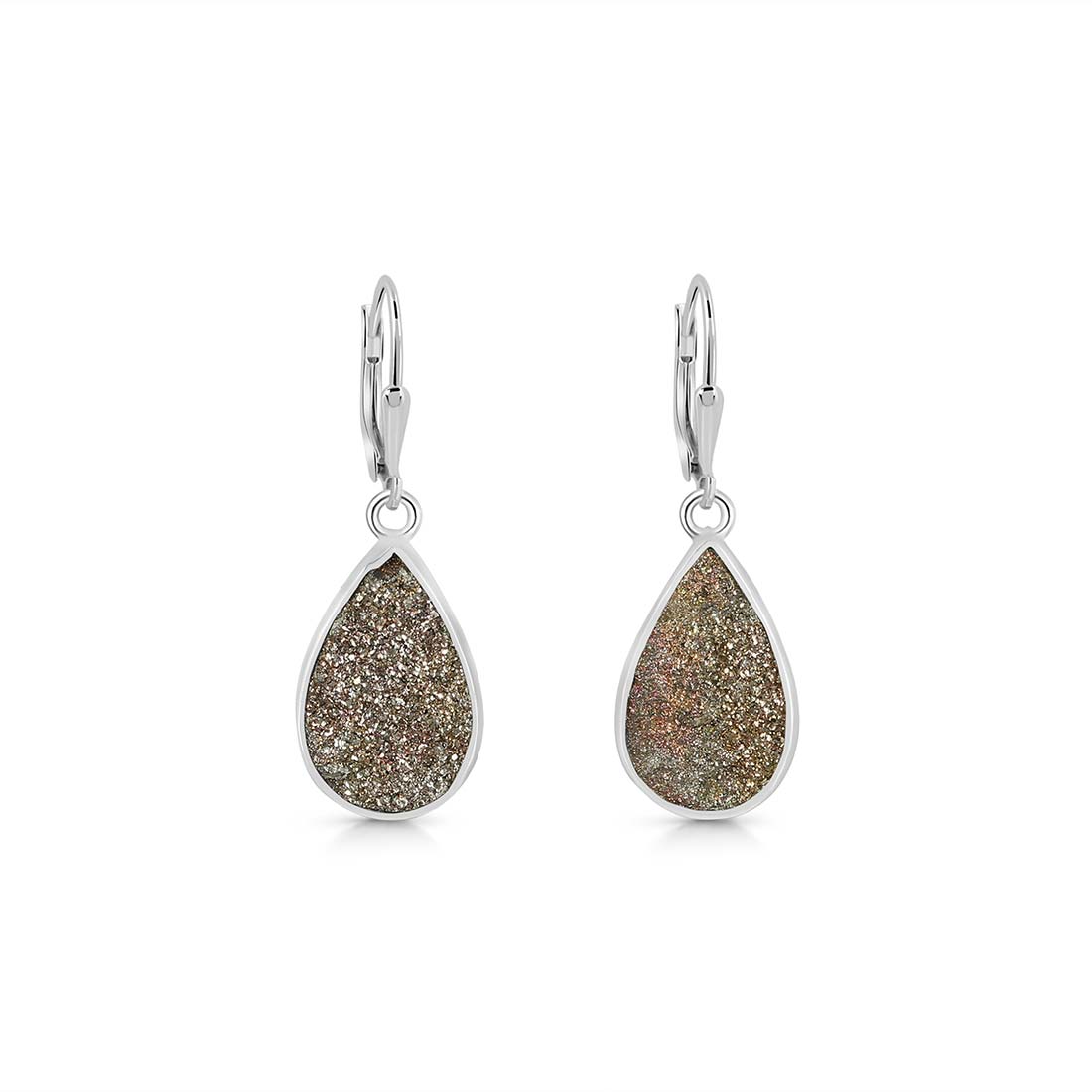 Spectropyrite Druzy Earring-(SPD-E-2.)