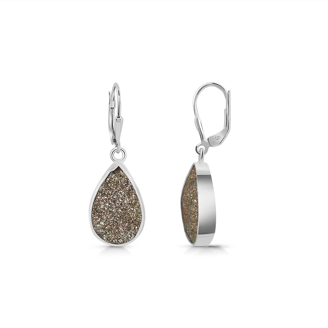 Spectropyrite Druzy Earring-(SPD-E-2.)