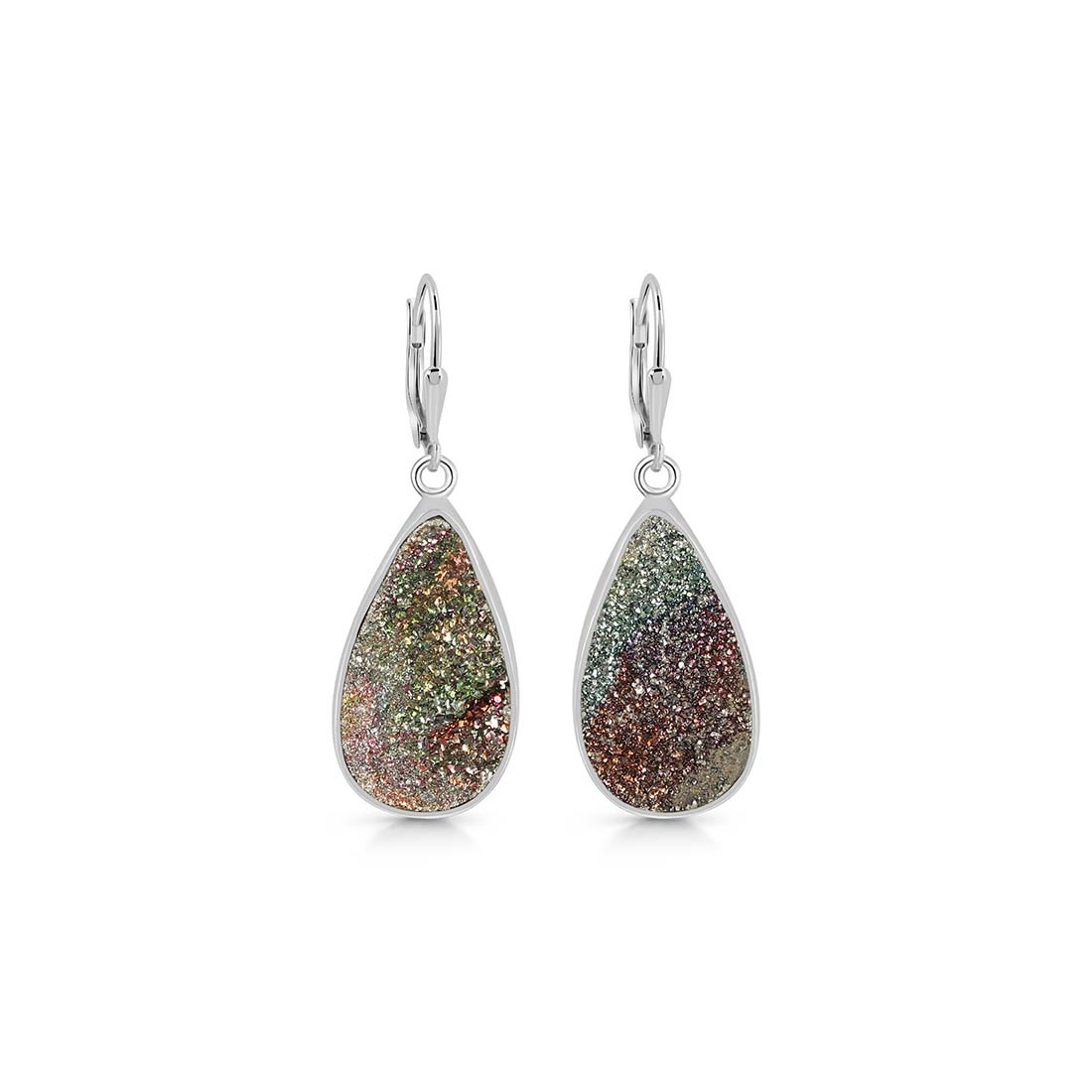 Spectropyrite Druzy Earring-(SPD-E-21.)