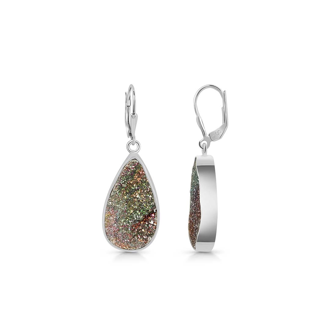 Spectropyrite Druzy Earring-(SPD-E-21.)