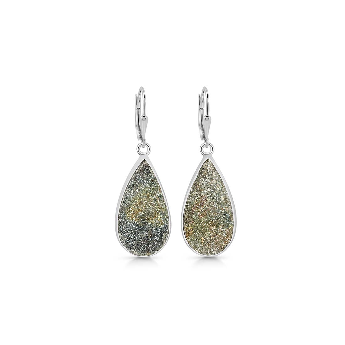 Spectropyrite Druzy Earring-(SPD-E-22.)