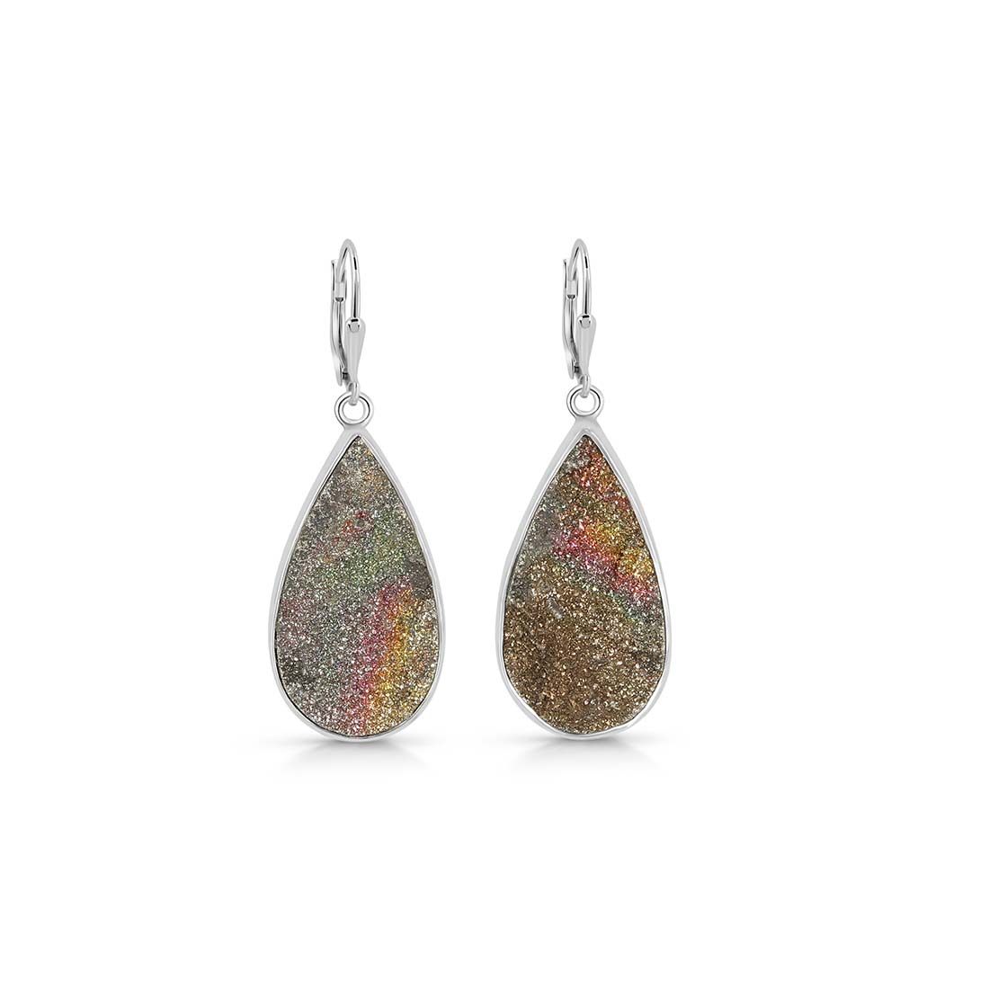 Spectropyrite Druzy Earring-(SPD-E-24.)