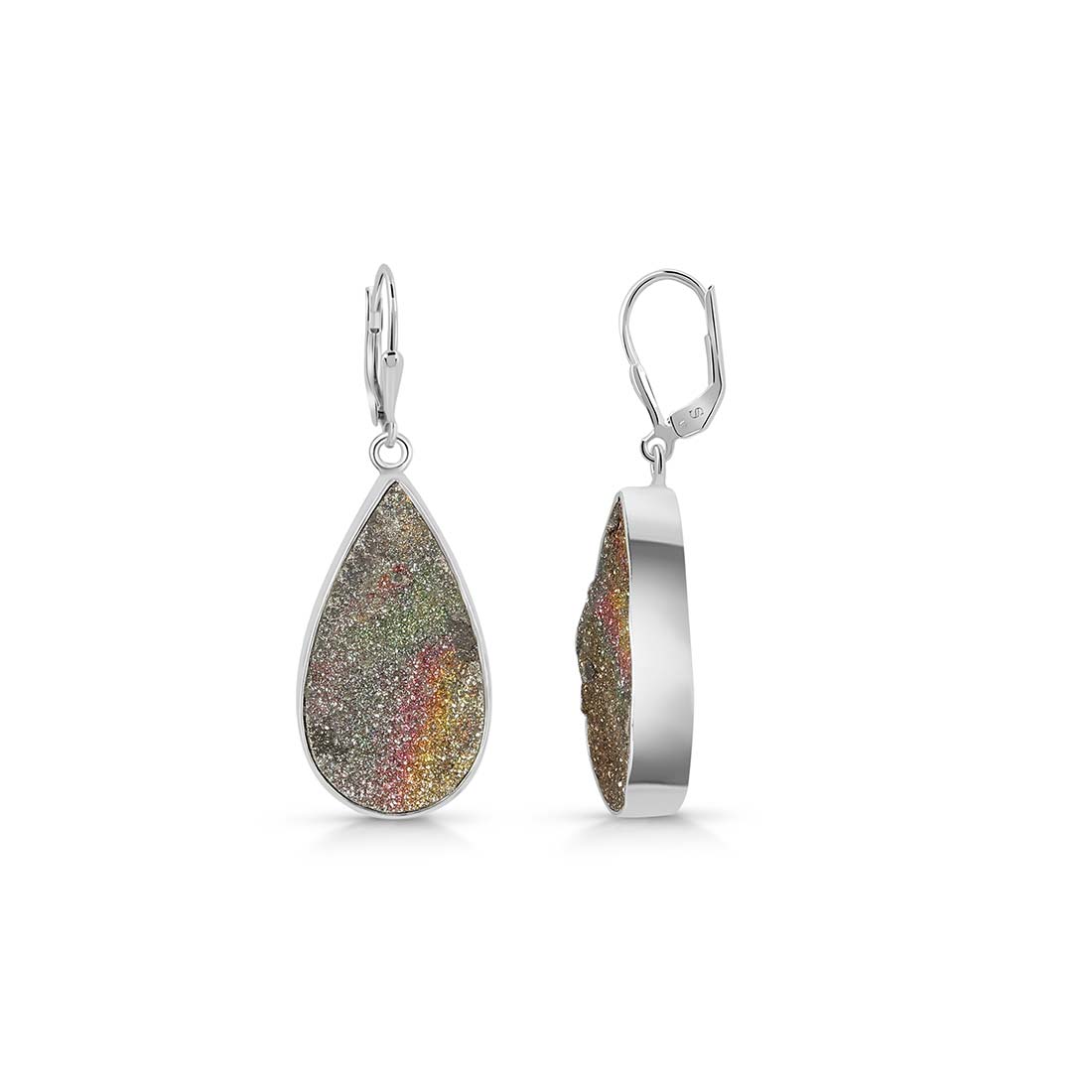 Spectropyrite Druzy Earring-(SPD-E-24.)