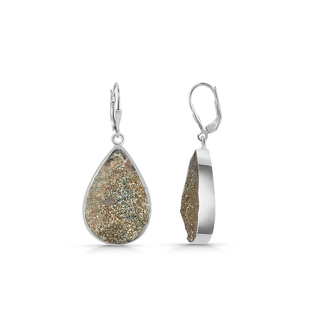 Spectropyrite Druzy Earring-(SPD-E-25.)