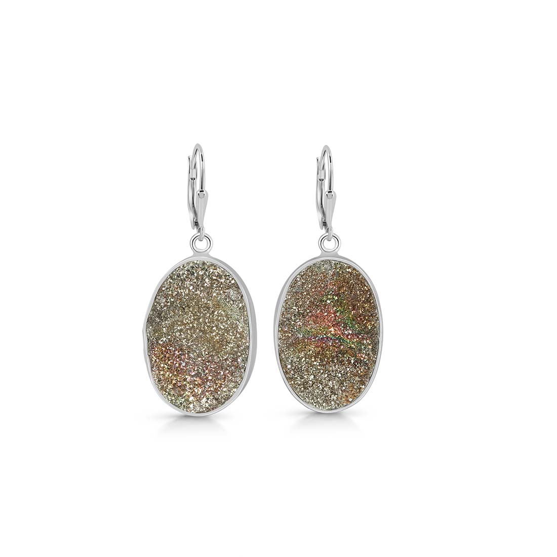 Spectropyrite Druzy Earring-(SPD-E-26.)