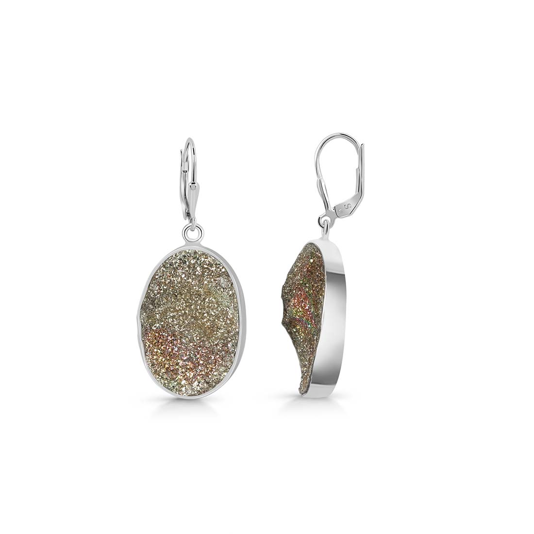 Spectropyrite Druzy Earring-(SPD-E-26.)