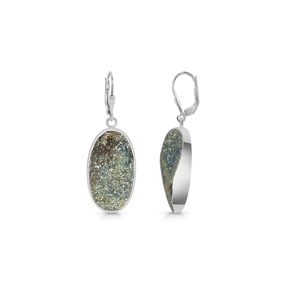 Spectropyrite Druzy Earring-(SPD-E-27.)