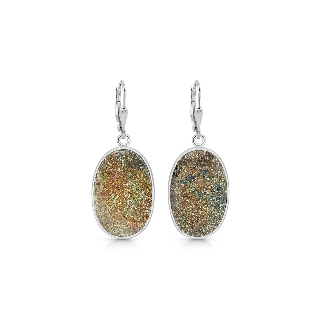 Spectropyrite Druzy Earring-(SPD-E-28.)