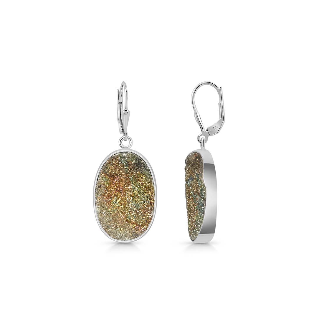 Spectropyrite Druzy Earring-(SPD-E-28.)