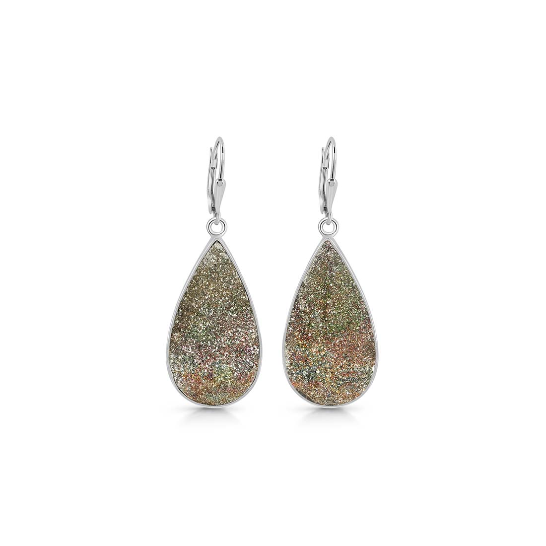 Spectropyrite Druzy Earring-(SPD-E-29.)