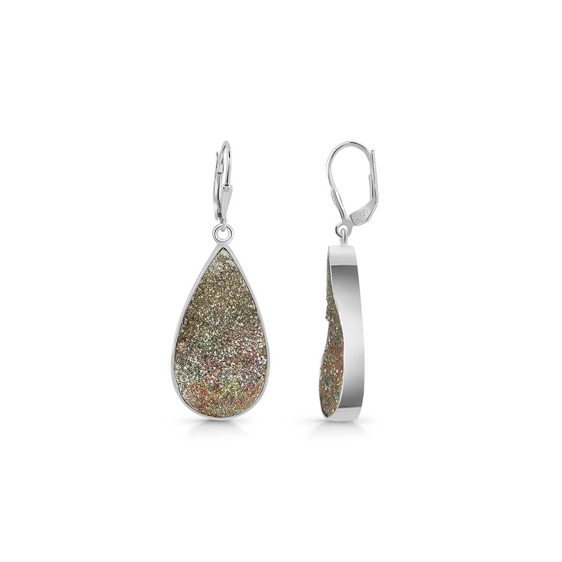 Spectropyrite Druzy Earring-(SPD-E-29.)