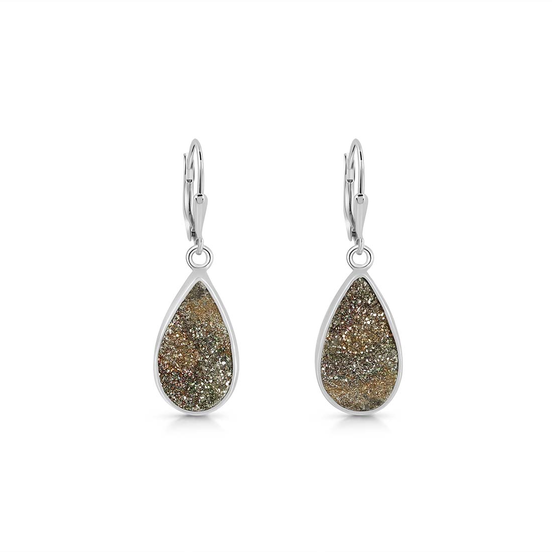 Spectropyrite Druzy Earring-(SPD-E-3.)