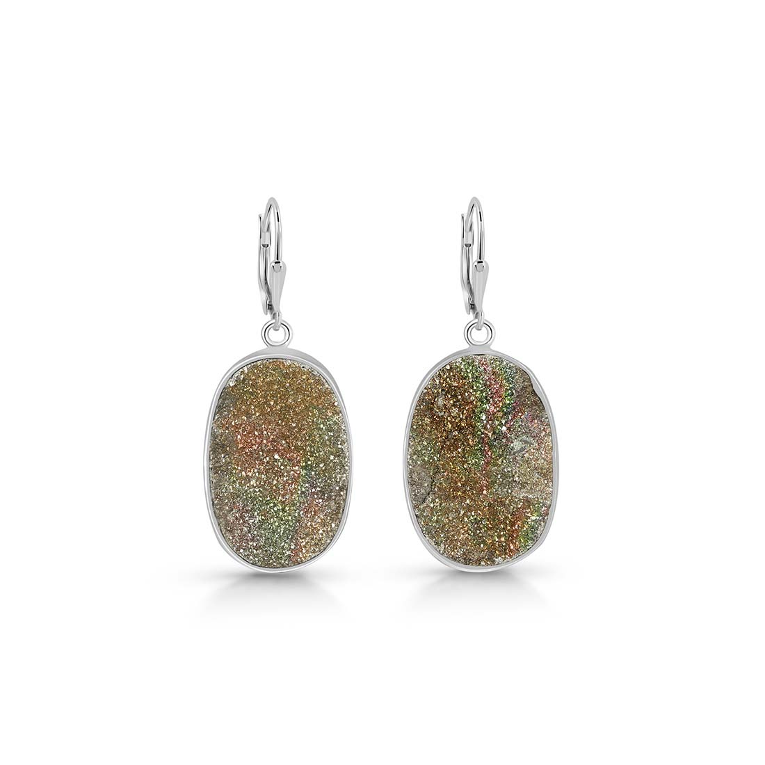 Spectropyrite Druzy Earring-(SPD-E-30.)