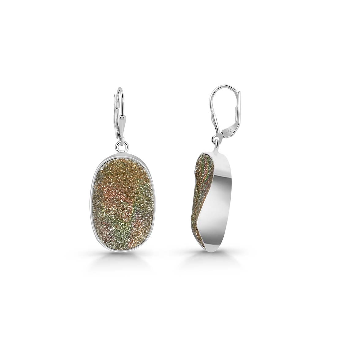 Spectropyrite Druzy Earring-(SPD-E-30.)