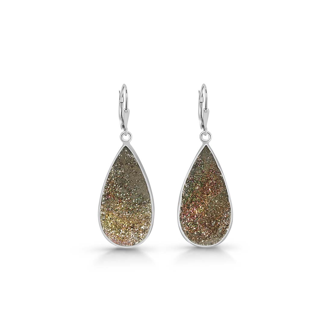 Spectropyrite Druzy Earring-(SPD-E-31.)