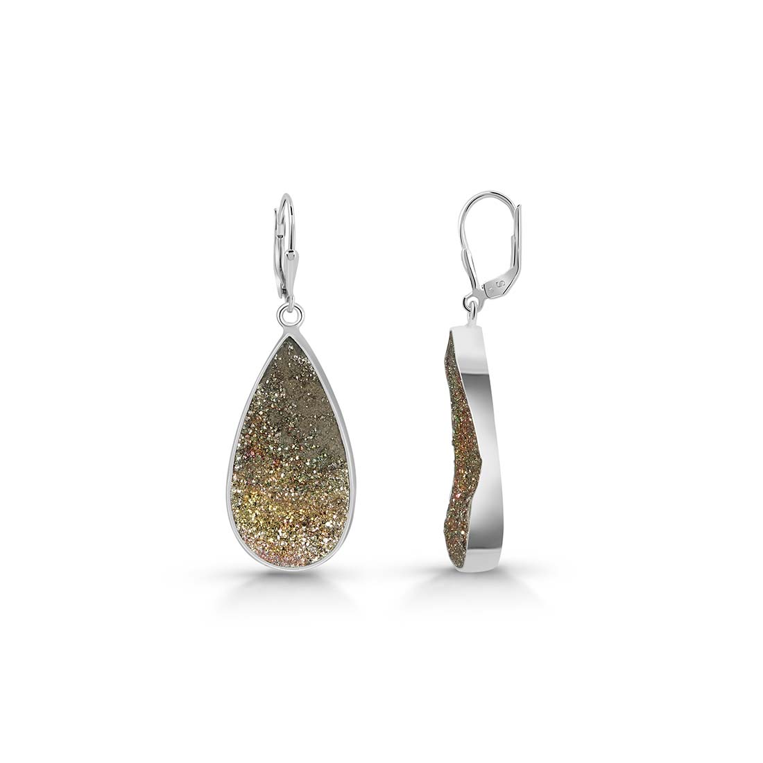 Spectropyrite Druzy Earring-(SPD-E-31.)