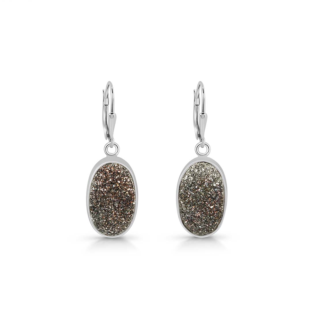 Spectropyrite Druzy Earring-(SPD-E-4.)