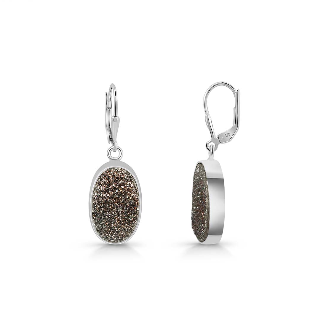 Spectropyrite Druzy Earring-(SPD-E-4.)