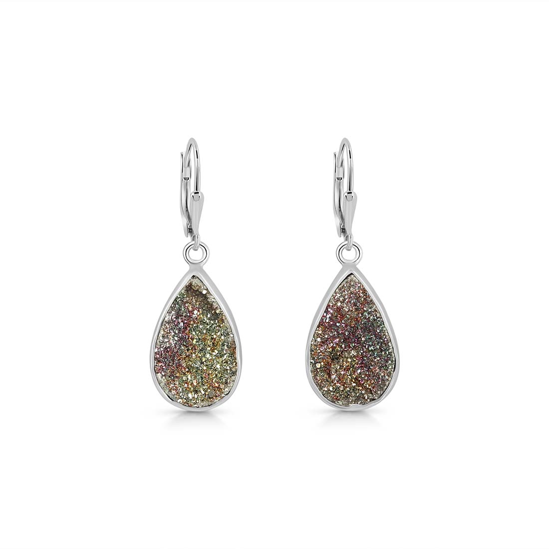 Spectropyrite Druzy Earring-(SPD-E-6.)