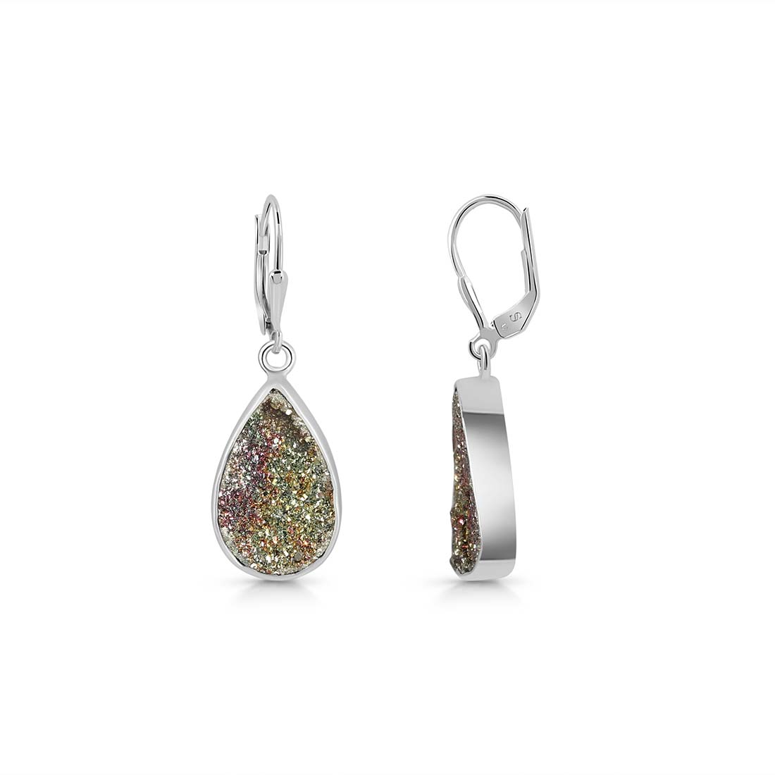 Spectropyrite Druzy Earring-(SPD-E-6.)