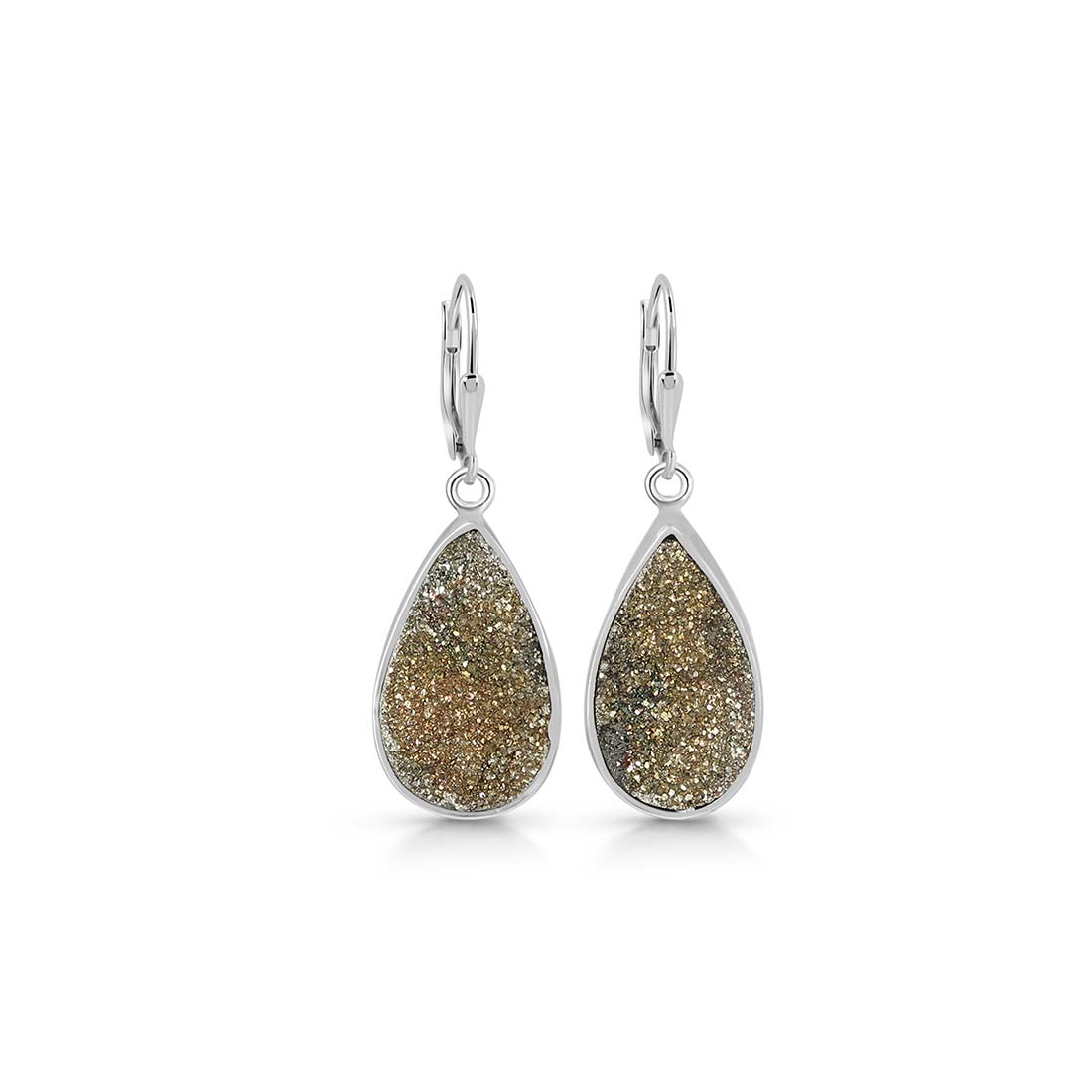 Spectropyrite Druzy Earring-(SPD-E-8.)