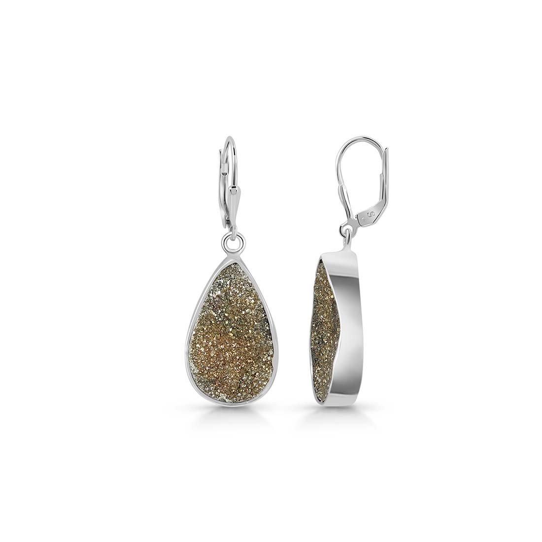 Spectropyrite Druzy Earring-(SPD-E-8.)