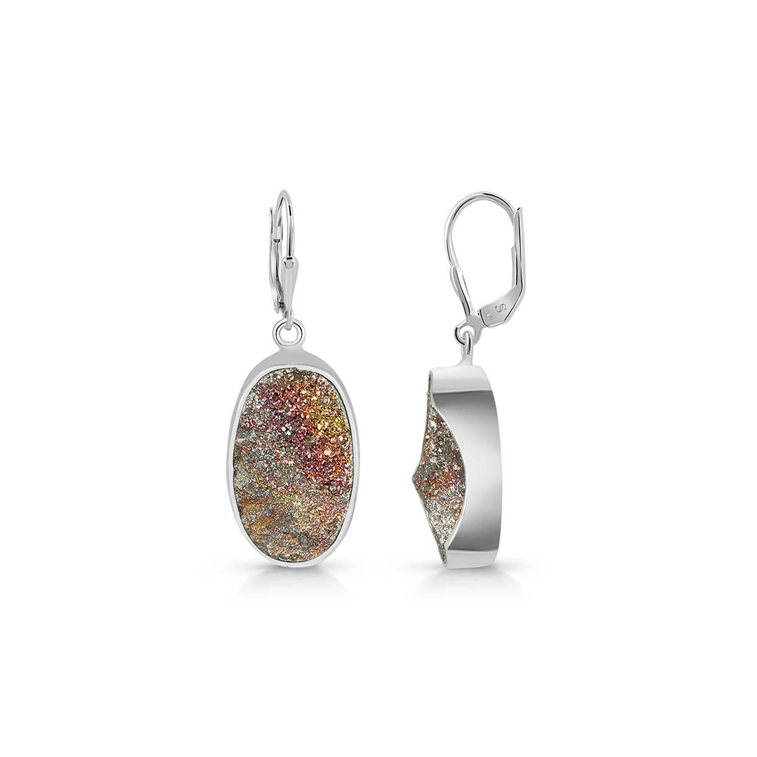 Spectropyrite Druzy Earring-(SPD-E-9.)