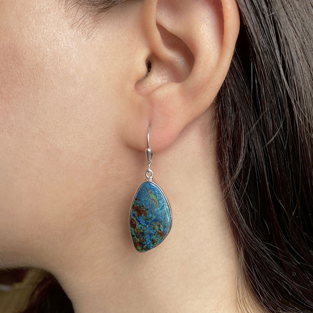 Shattuckite Earring-(STK-E-1.)