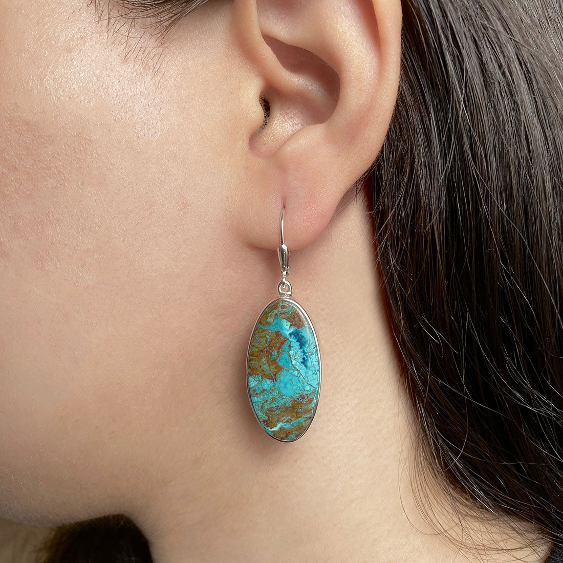 Shattuckite Earring-(STK-E-10.)