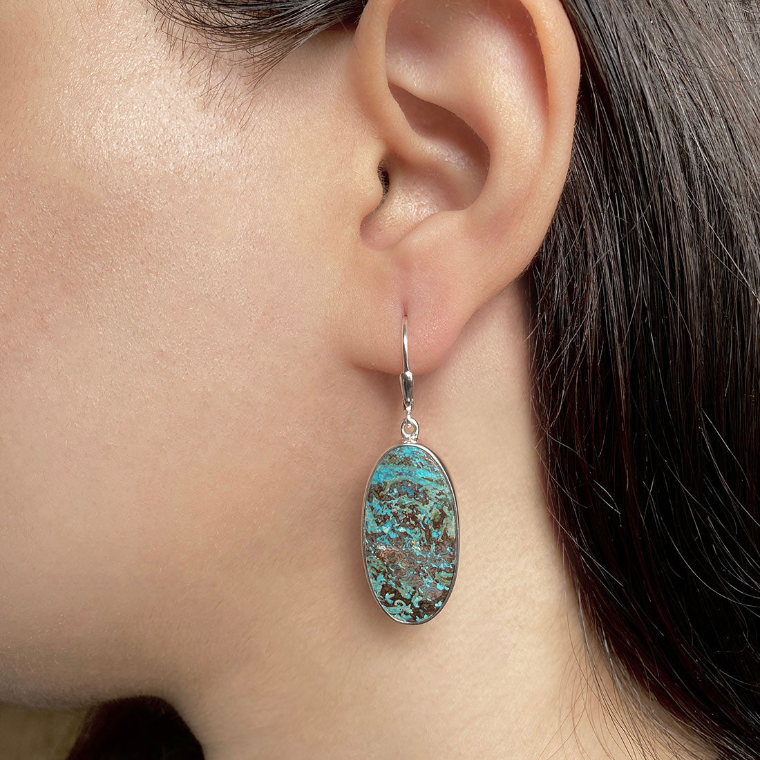 Shattuckite Earring-(STK-E-12.)