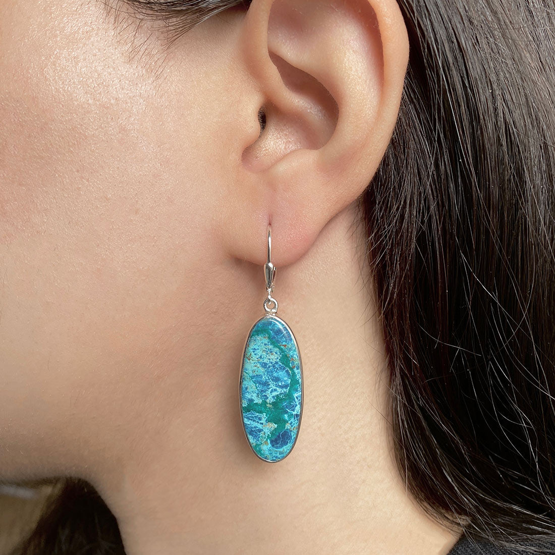 Shattuckite Earring-(STK-E-13.)