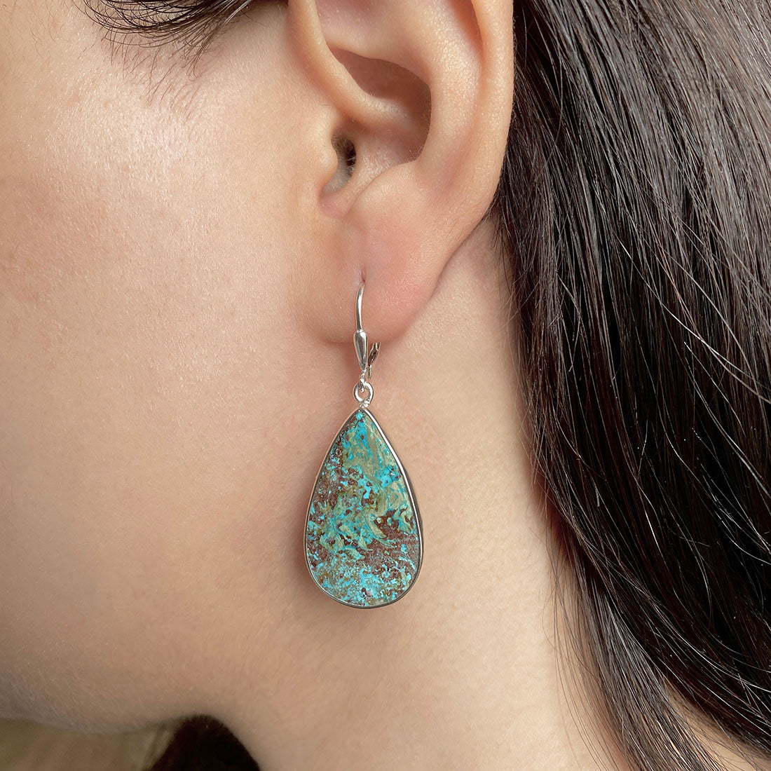 Shattuckite Earring-(STK-E-15.)