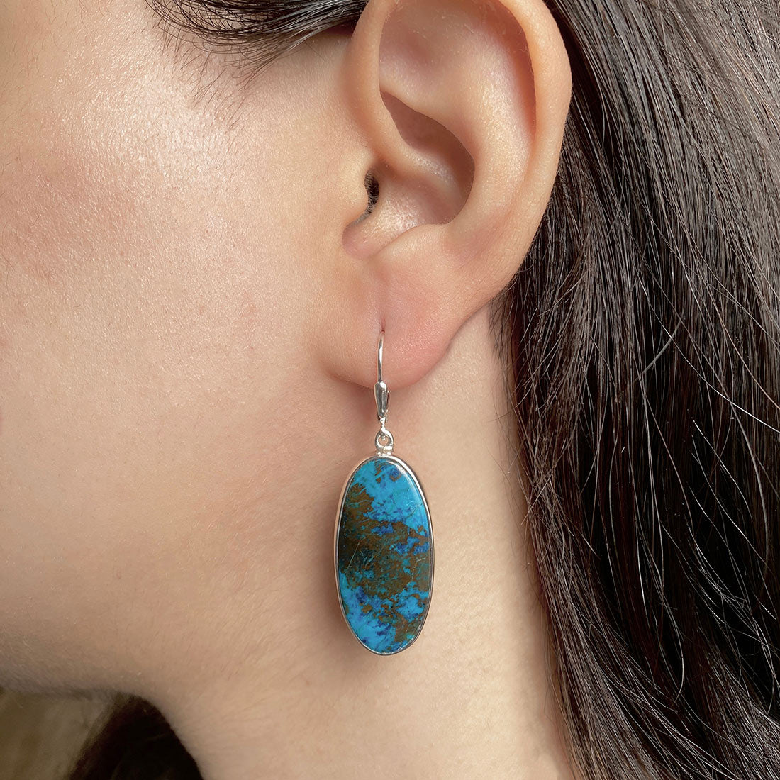 Shattuckite Earring-(STK-E-16.)