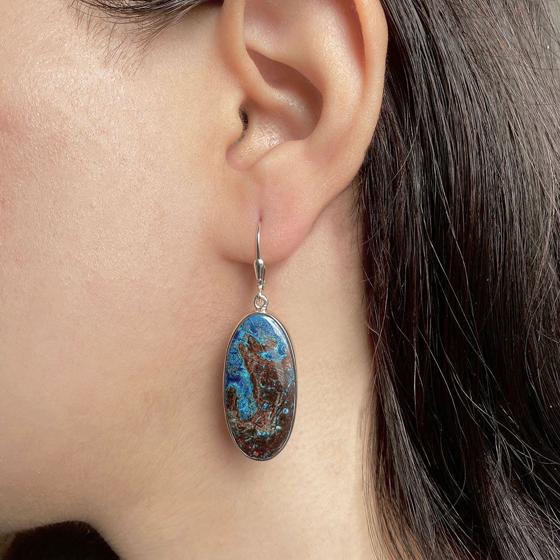 Shattuckite Earring-(STK-E-18.)