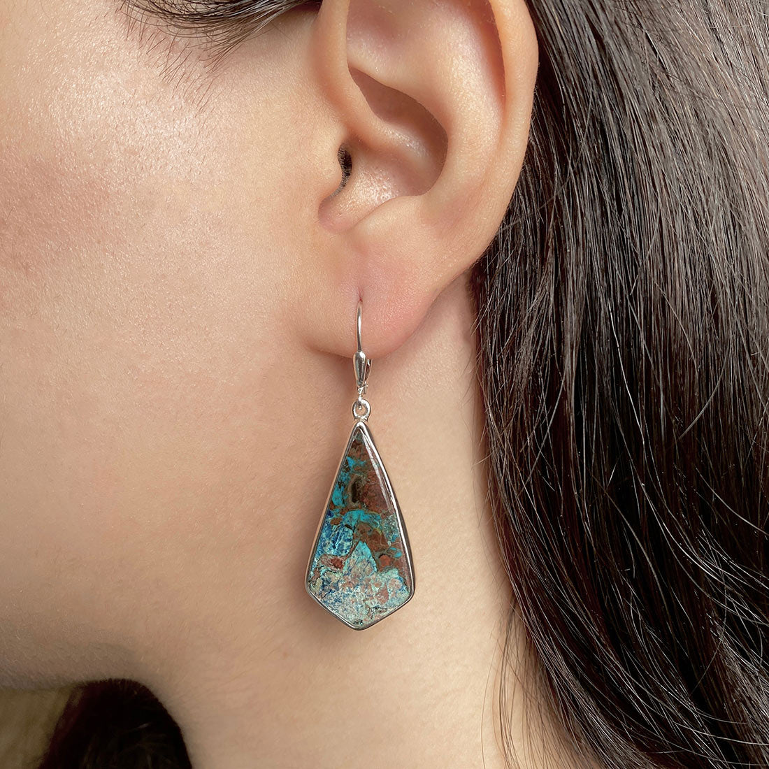 Shattuckite Earring-(STK-E-19.)