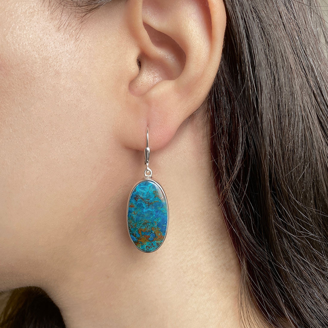 Shattuckite Earring-(STK-E-2.)