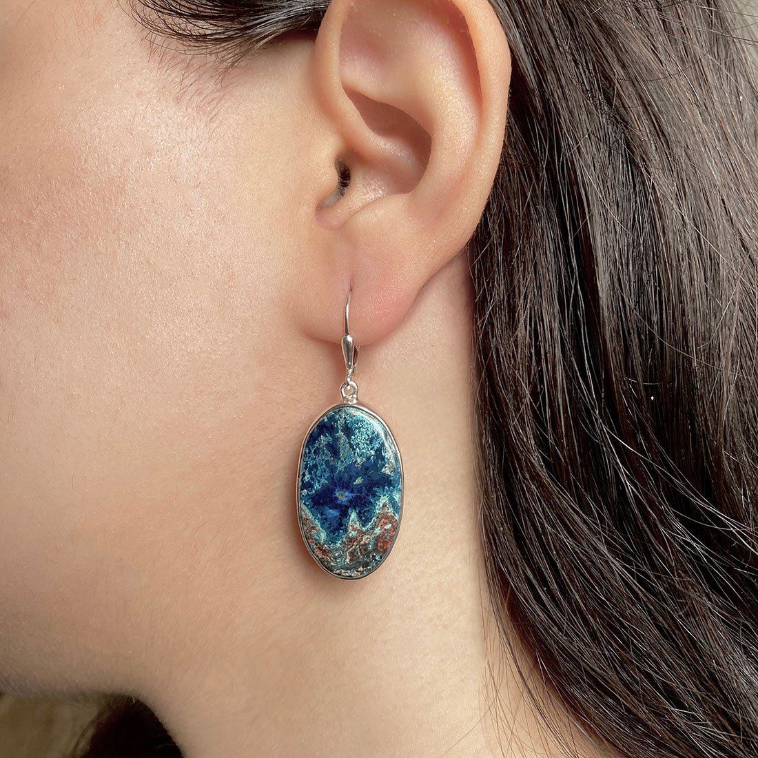 Shattuckite Earring-(STK-E-21.)