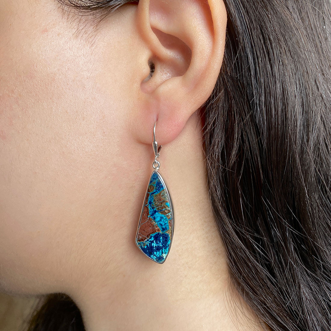 Shattuckite Earring-(STK-E-22.)