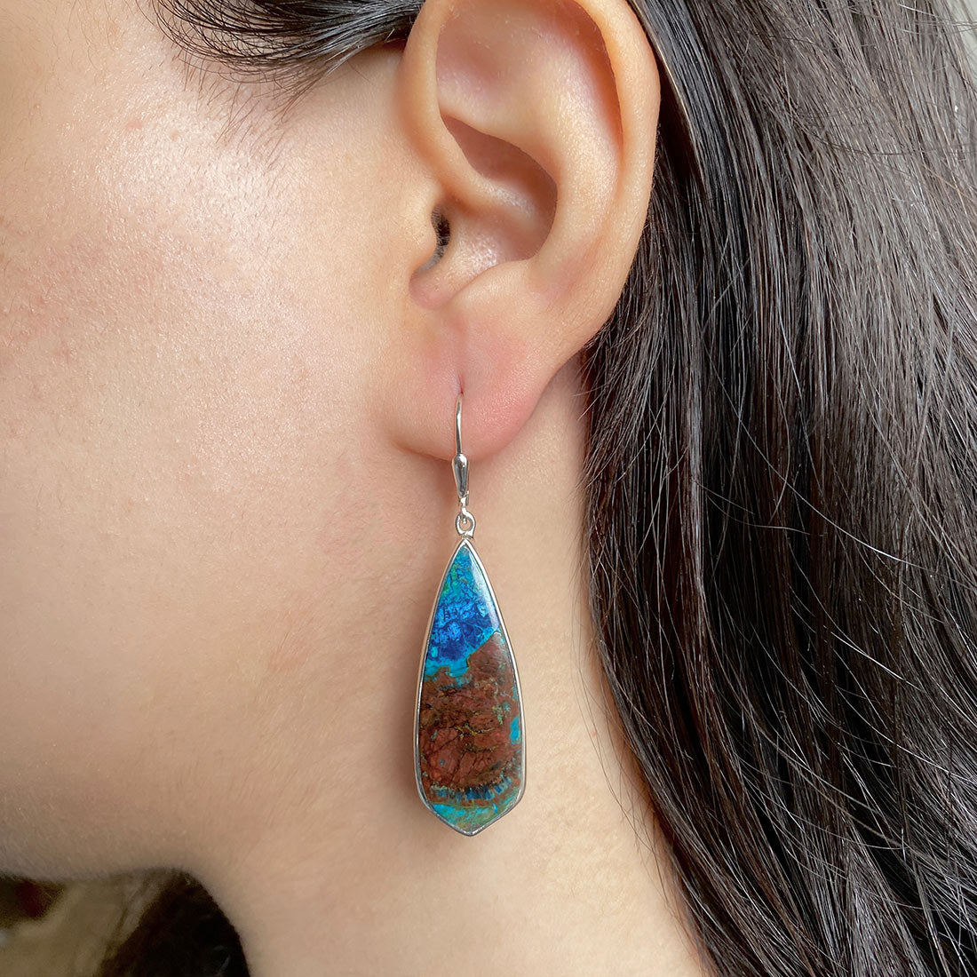 Shattuckite Earring-(STK-E-23.)